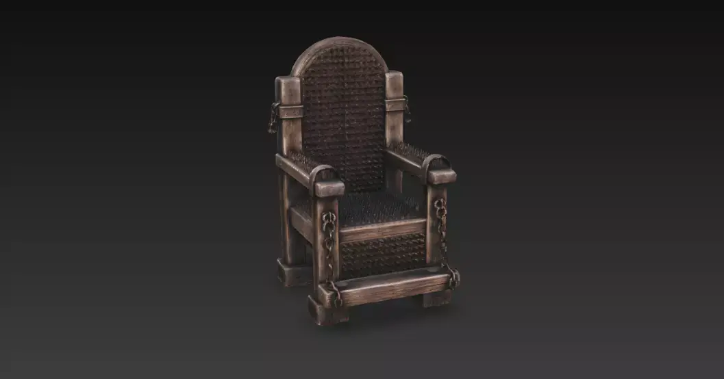 Medieval Spiked Torture Chair - PBR Low Poly Game Ready Low-poly 3D model