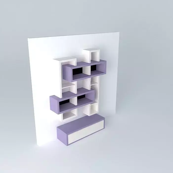 Modern purple wall furniture Free 3D model