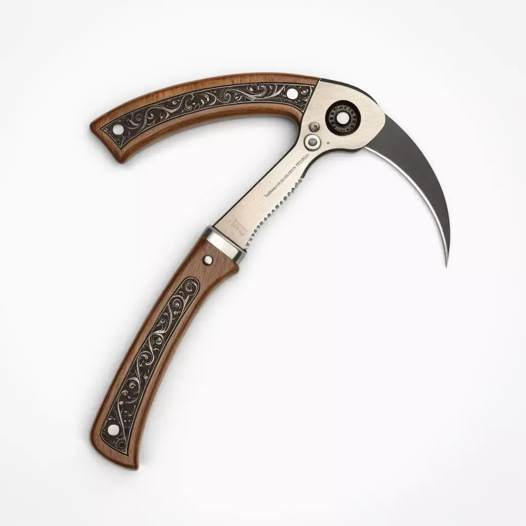 Ornate Folding Karambit Knife 3D model