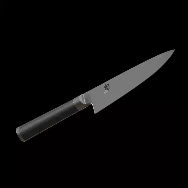Shun Chefs Knife steel brushed Low-poly 3D model