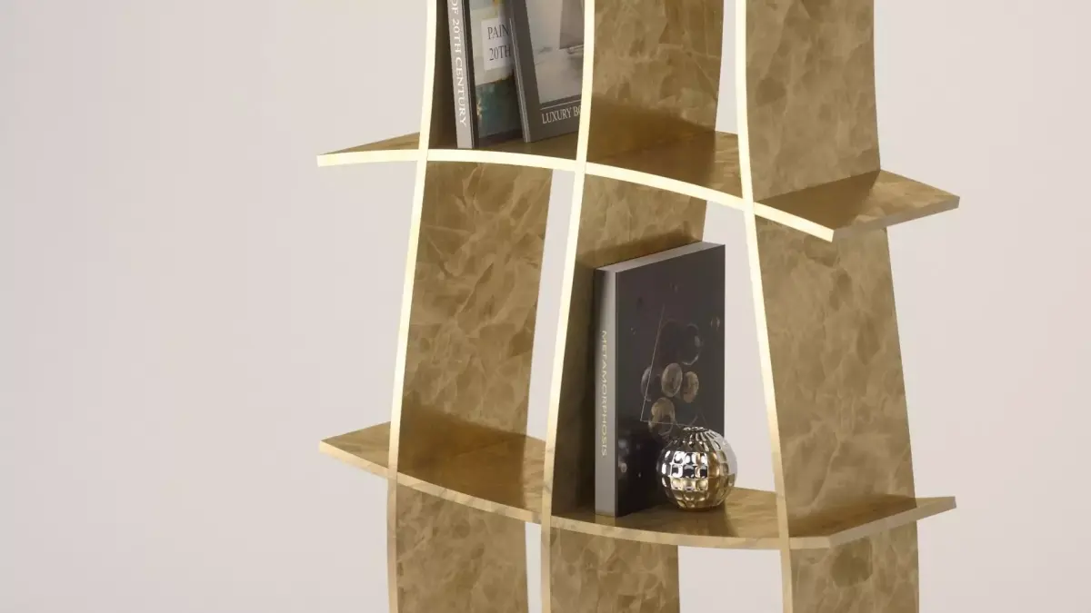 Bookcase Rack - Gold Leaf Free 3D model