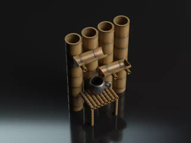 Bamboo Tea Set Free 3D model