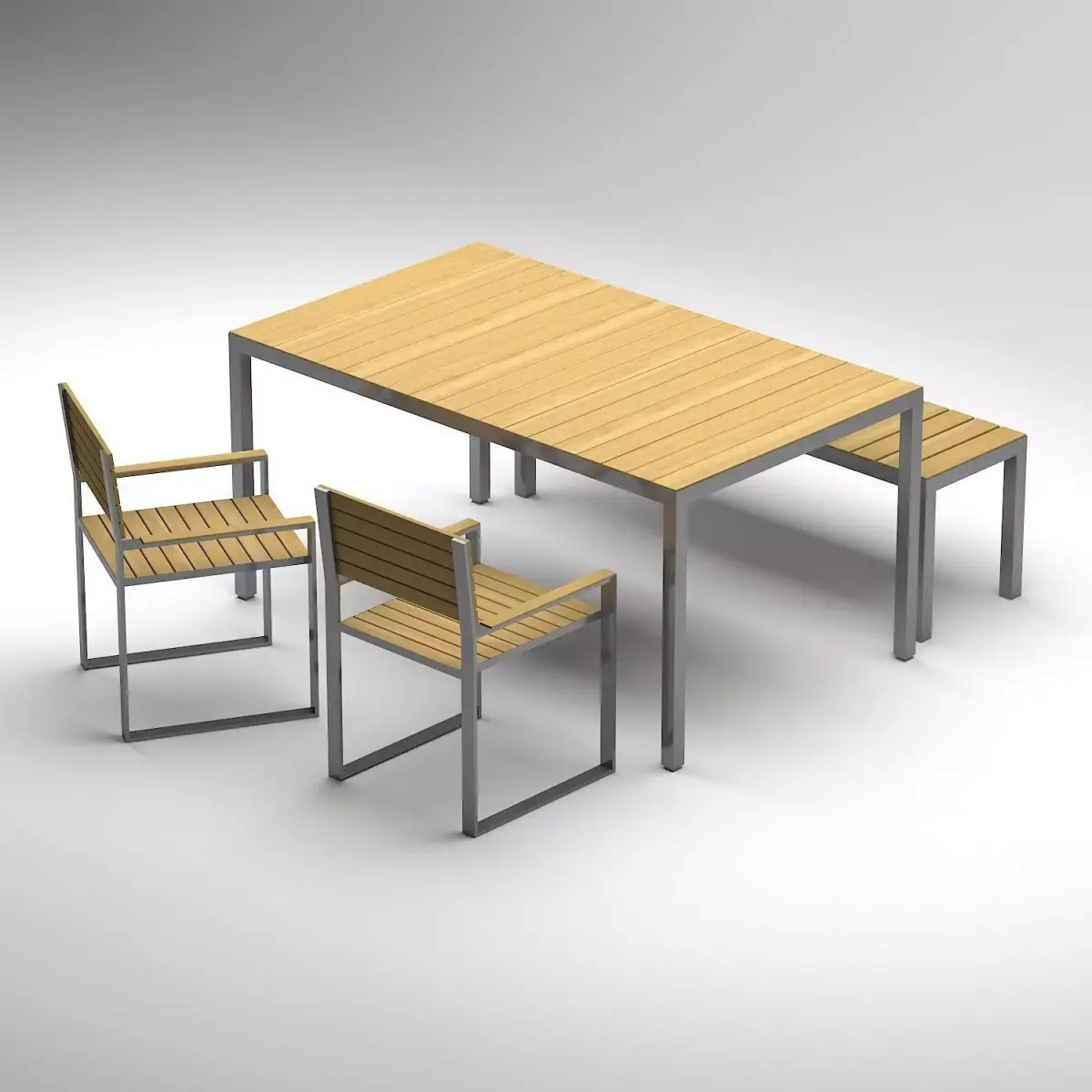 Garden Table Set 3D Model - Casa - Sole  Free 3D model