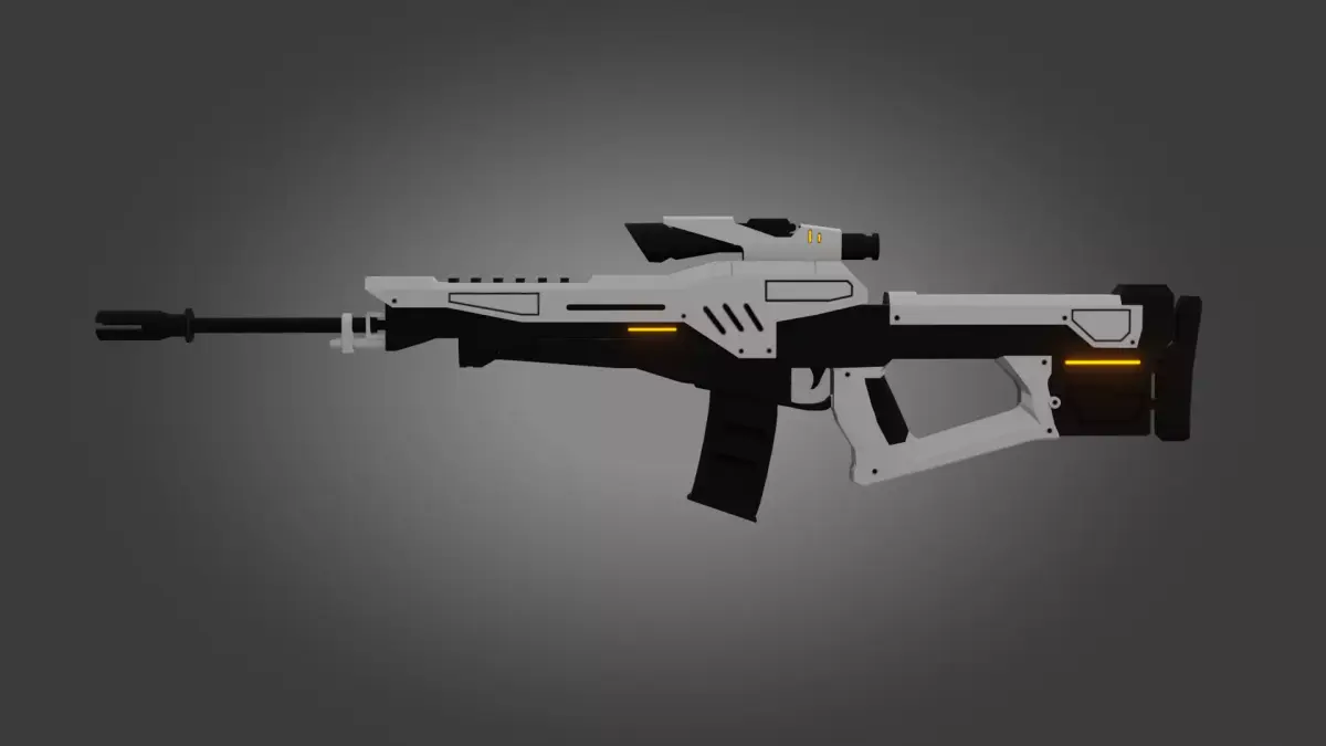 Sci-Fi Rifle Gun - Low Poly - Game Ready - PBR Low-poly 3D model