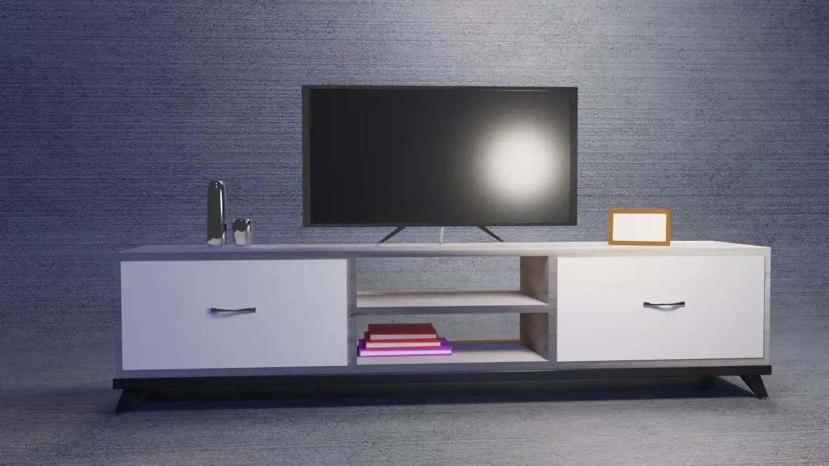 tv unit furniture and led tv Low-poly 3D model