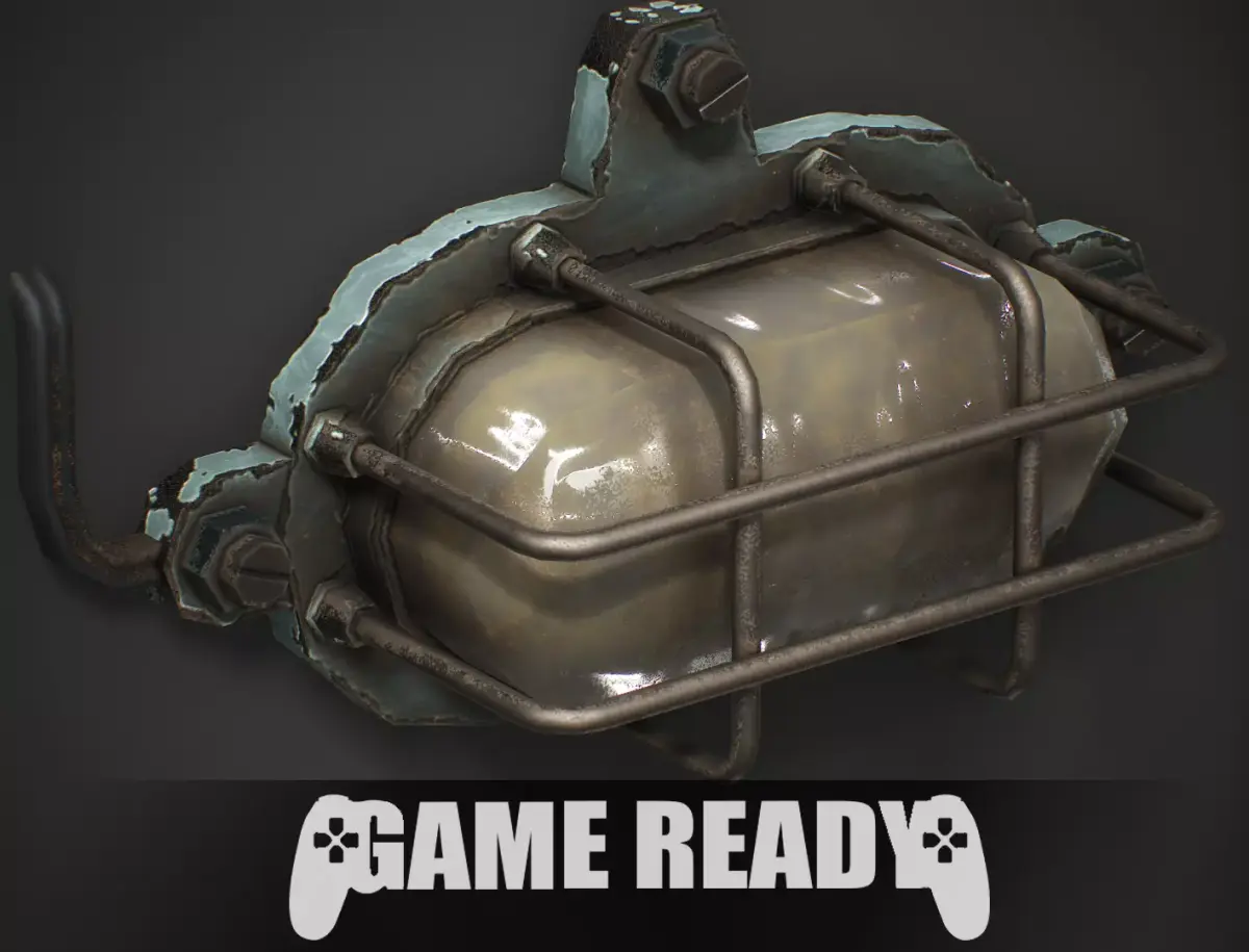 Bunker Wall Lamp - PBR Game Ready Low-poly 3D model