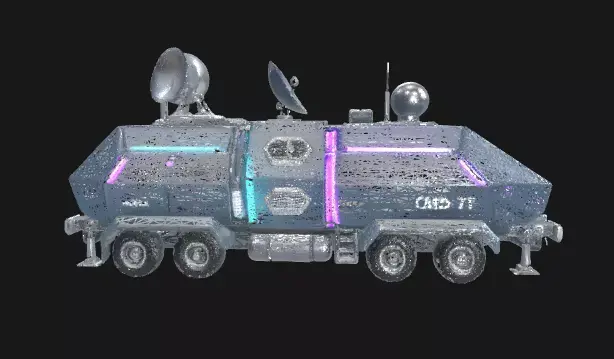 Sci-Fi Radar Rover Truck Low-poly 3D model