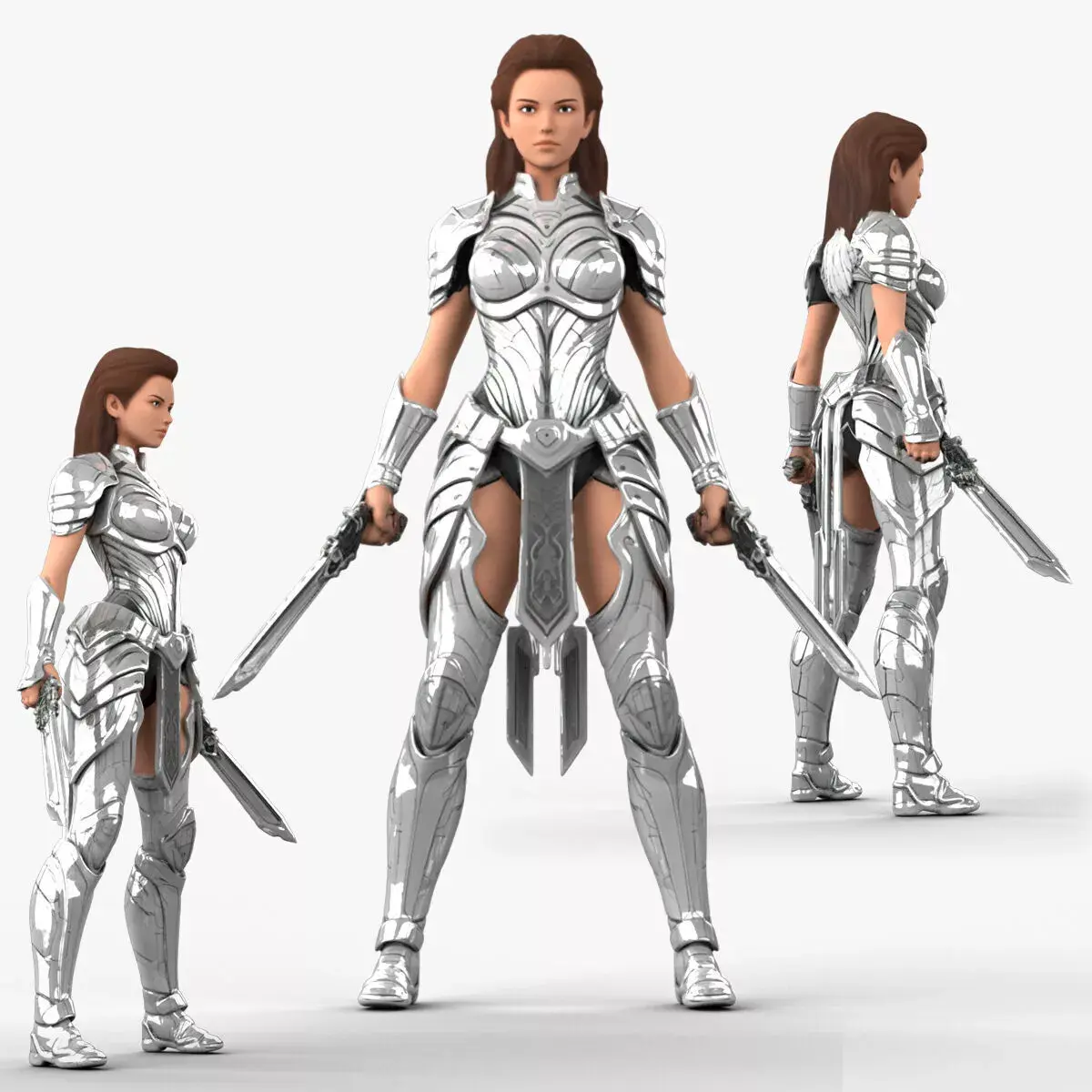 Female Warrior 3D model buy