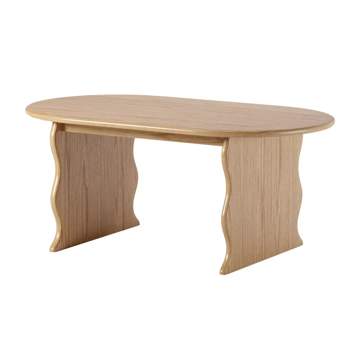 Wave Hardwood Oval Dining Table Free low-poly 3D model