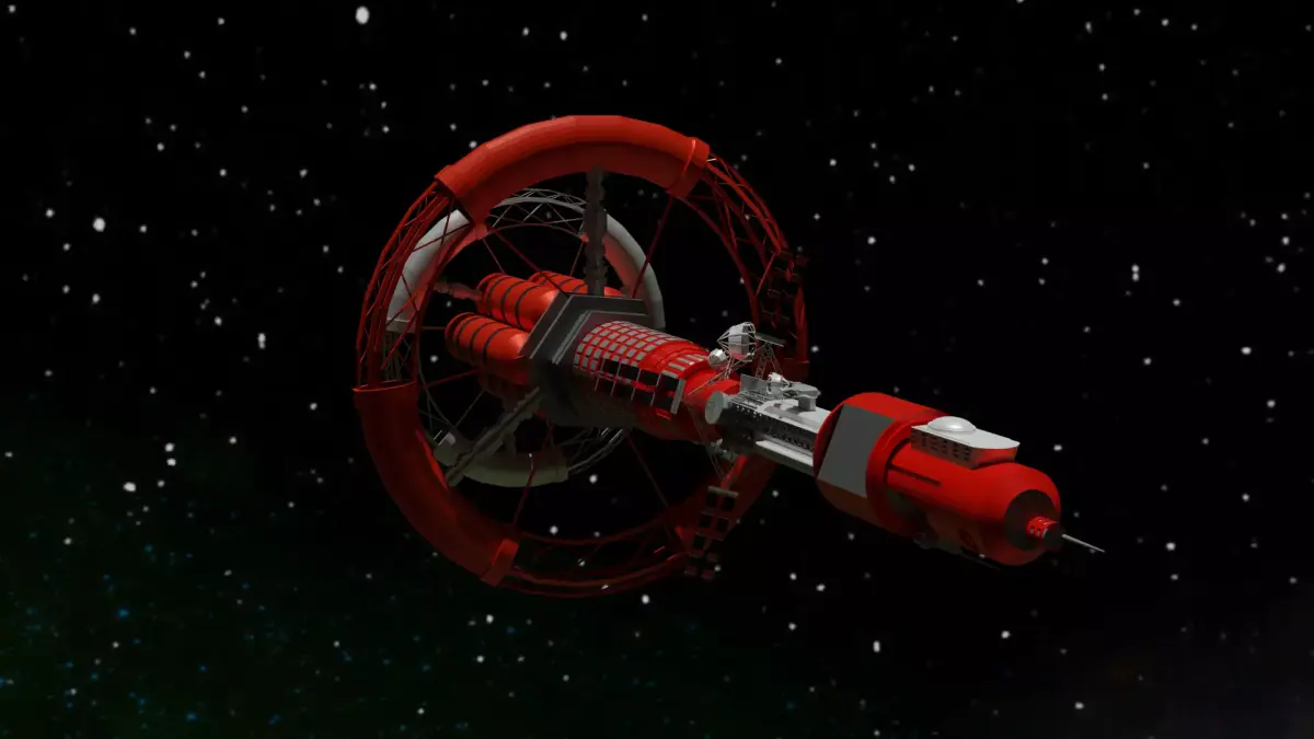 Spacecraft spaceship in space Low-poly 3D model buy