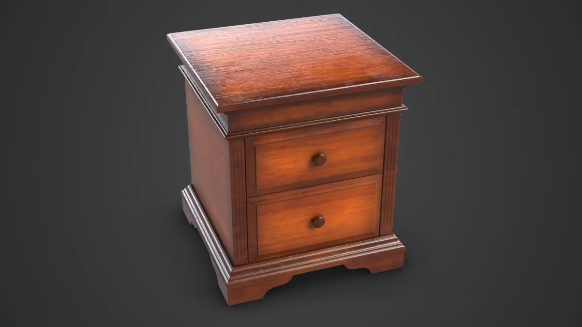 Bedside Table Dark 3D model