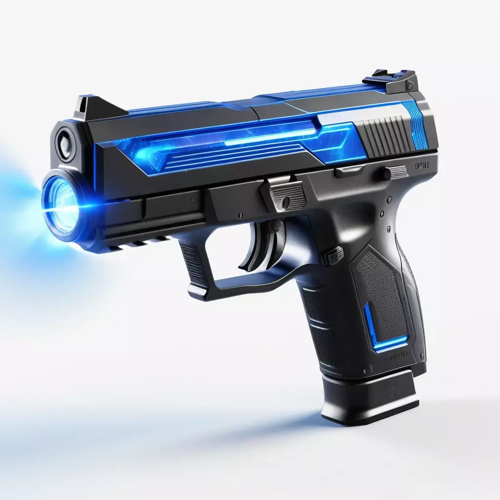 Tactical SciFi Pistol with Flashlight 3D model