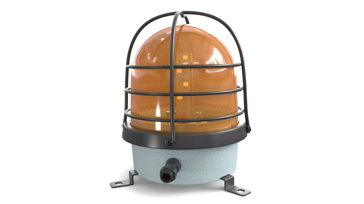 Mucco Signal Beacon Light with Metal Guard Amber 3D model