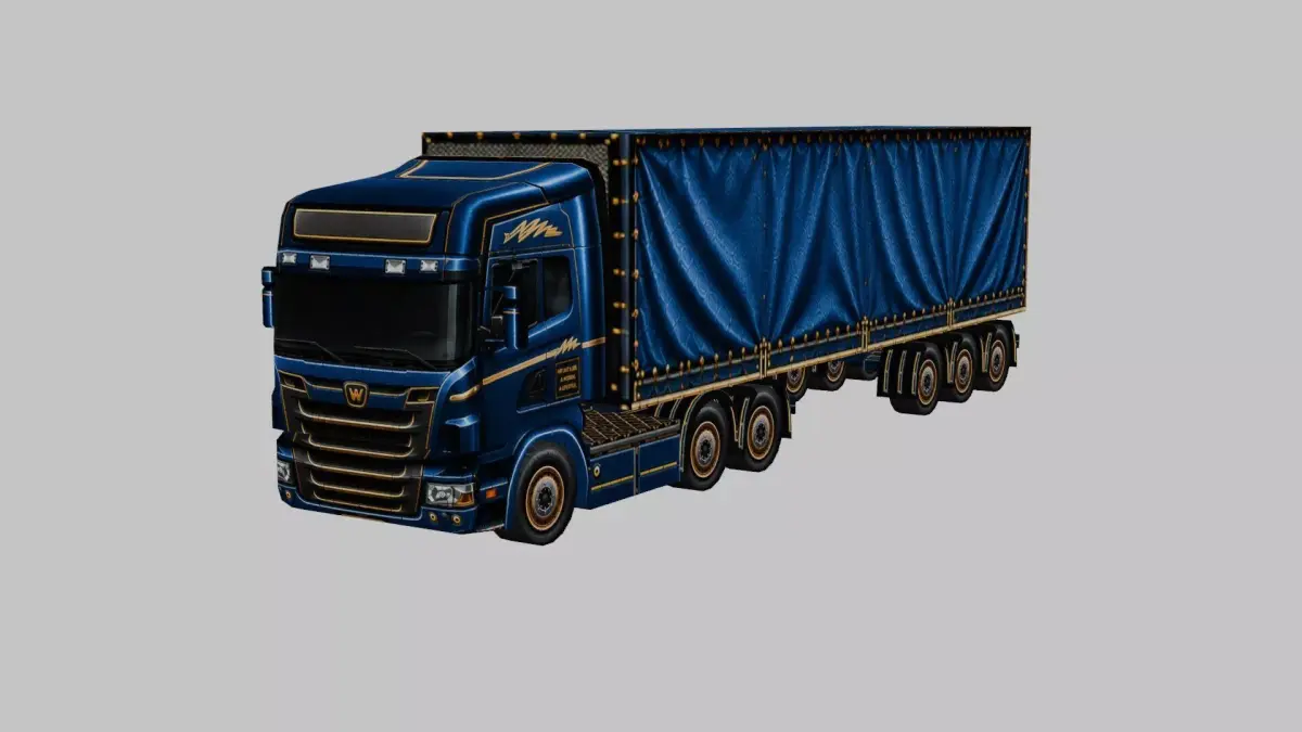 Cargo Semi Truck 3D Model 01 Low-poly 3D model