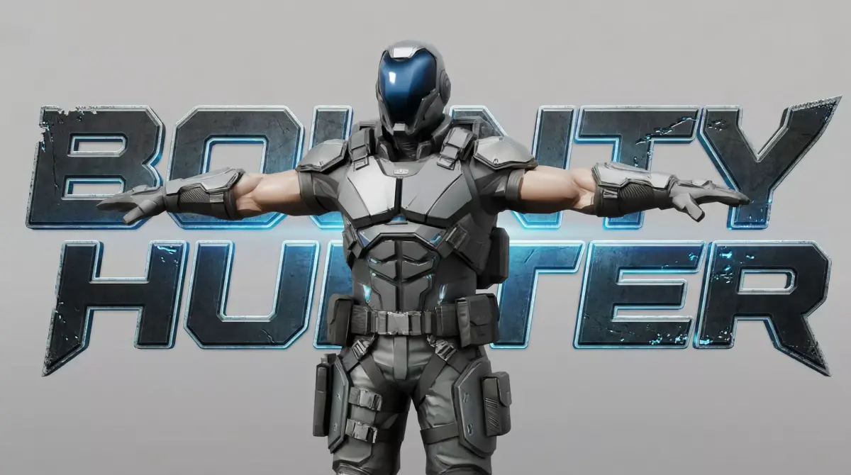 Sci-Fi Bounty Hunter Character  Low-poly 3D model