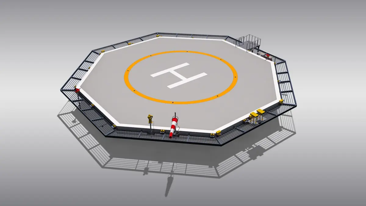 Octagonal Heliport 3D model purchase