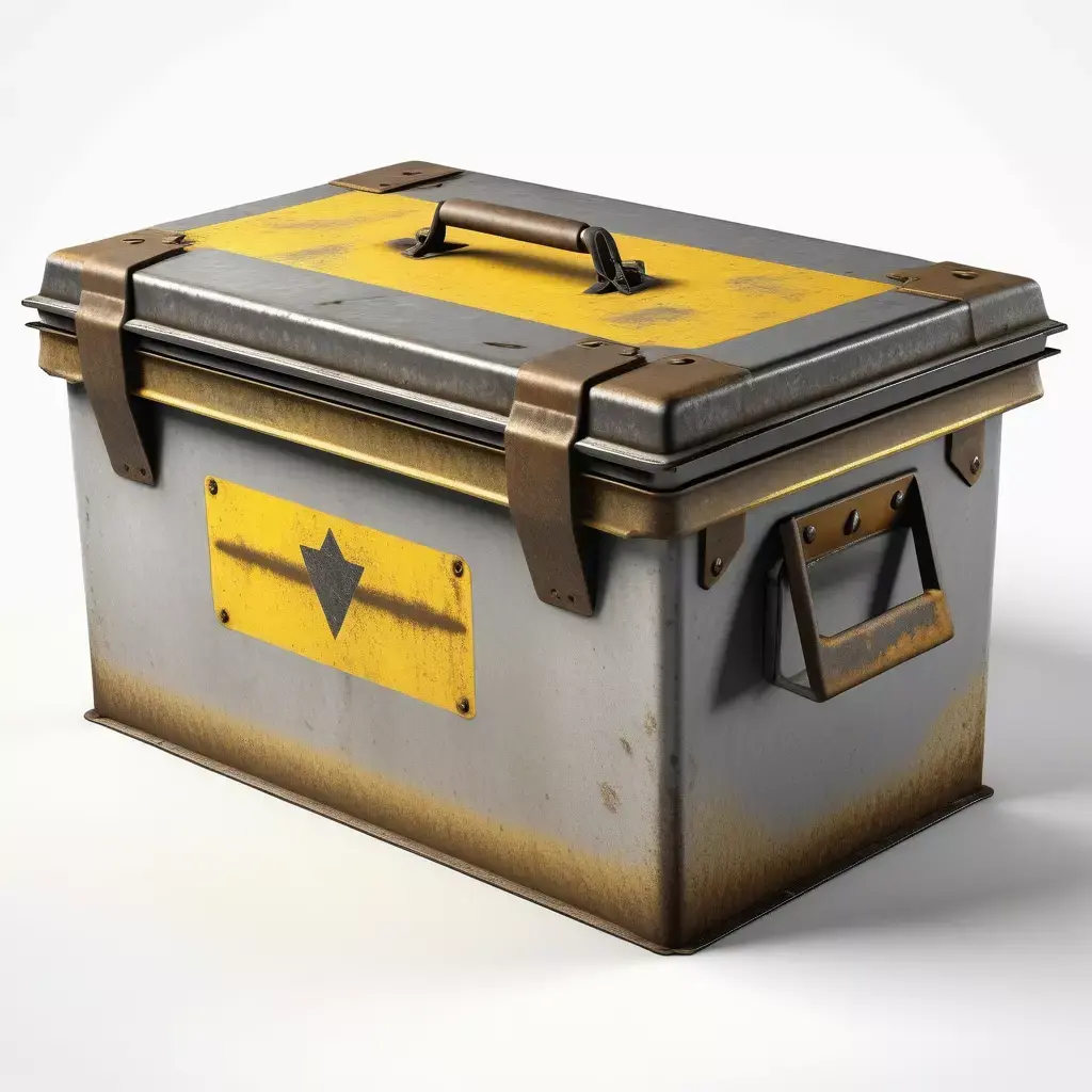 Dented Steel Ammunition Box 3D model