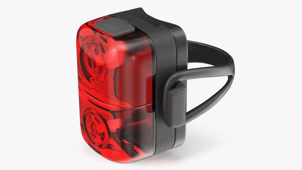 Rear Bicycle LED Light Double Lens Red 3D model
