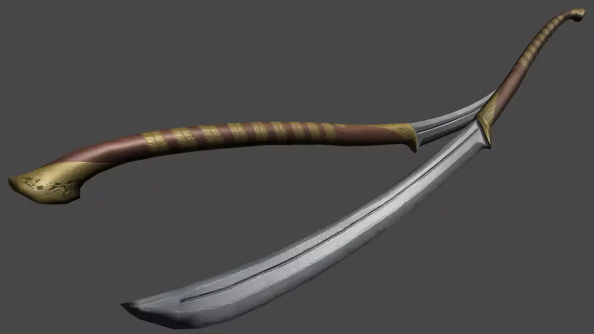 Game Ready Elven Sword Low-poly 3D model