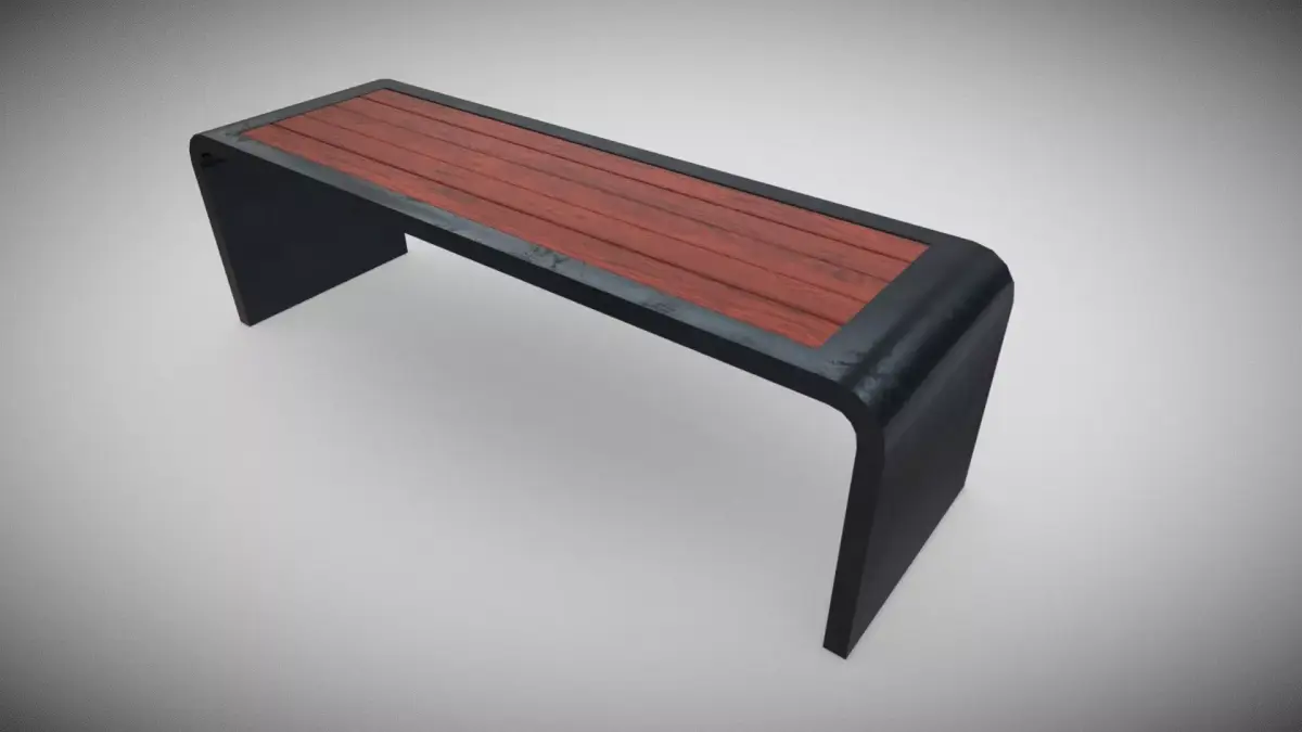 Metal Bench  Low-poly 3D model