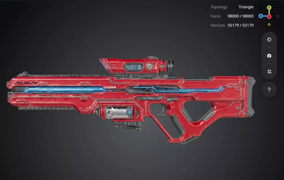 Red Rifle Gun 3D model buy