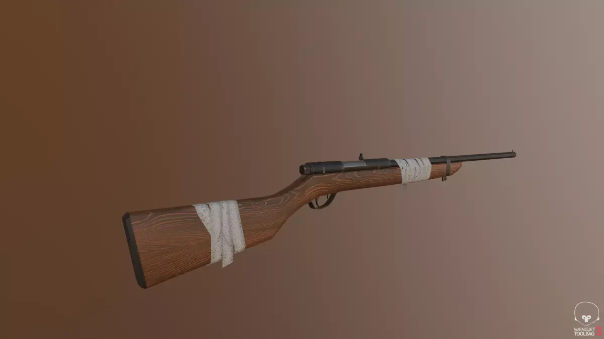 Single shot rifle Low-poly 3D model