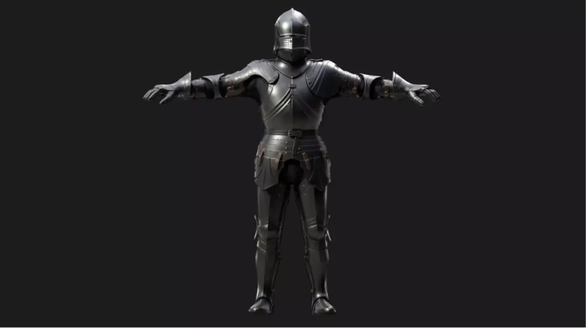 Dark Gothic Knight Rigged Low-poly 3D model
