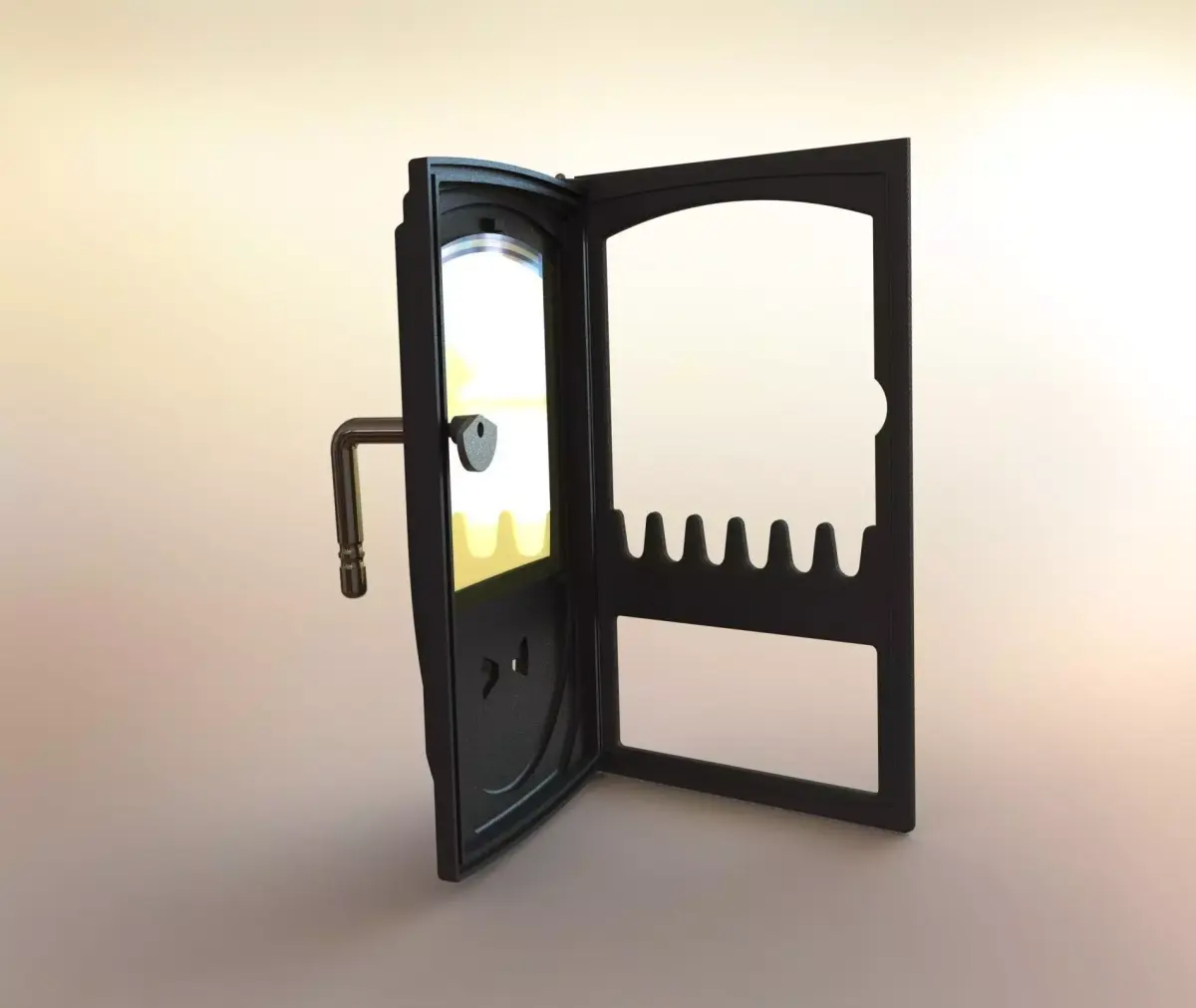 Door for wood stoves Free 3D model