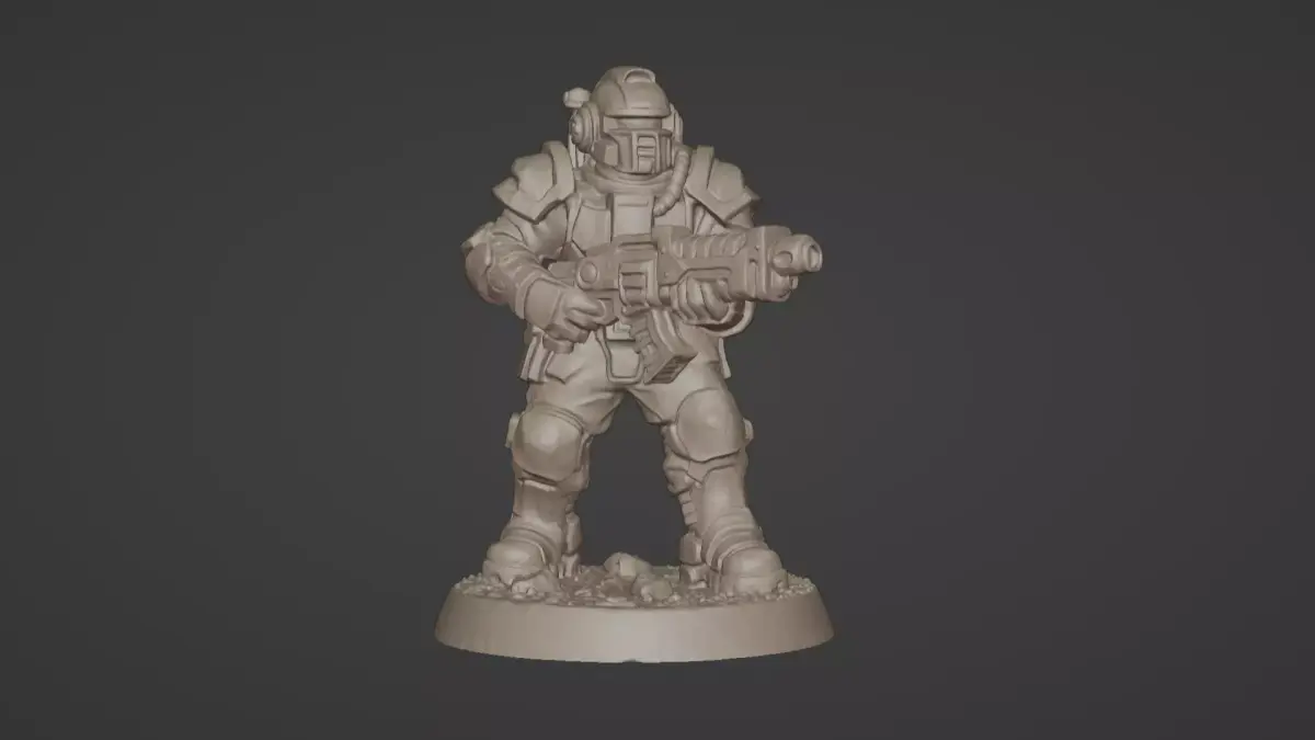 Armored Recon Trooper 32 mm One Piece STL 3D print model purchase