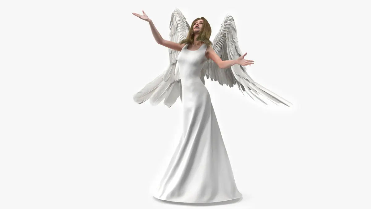 Brown Eyed Blonde Angel Girl Rigged 3D model