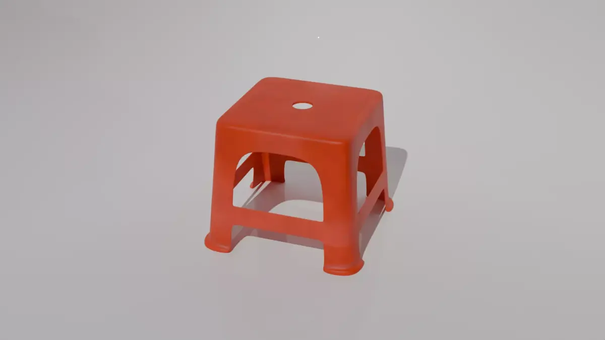 Vietnamese Plastic Chair - Street Food Prop PBR Low-Poly Free low-poly 3D model