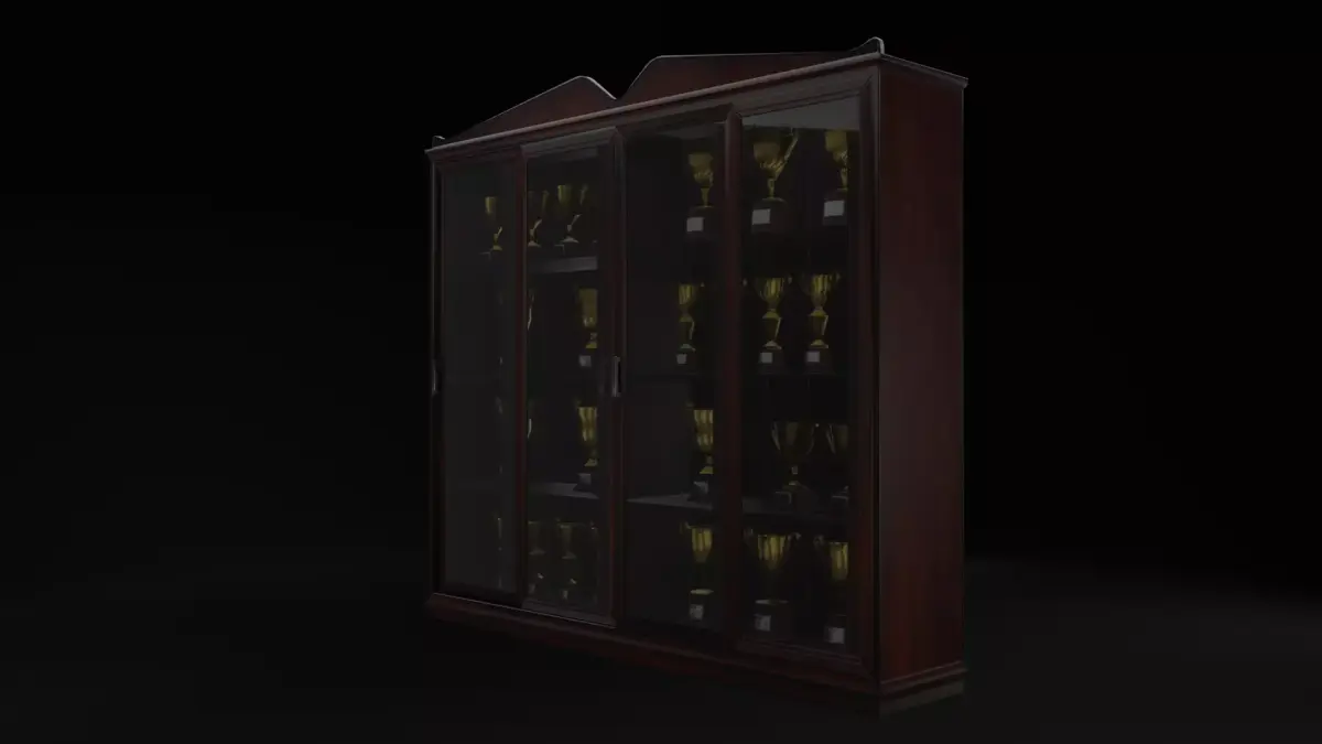 School Trophy Cabinet Set Low-poly 3D model