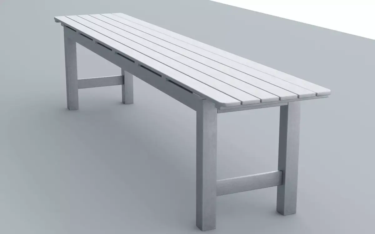 Stell Bench AngsoLow Poly  Low-poly 3D model