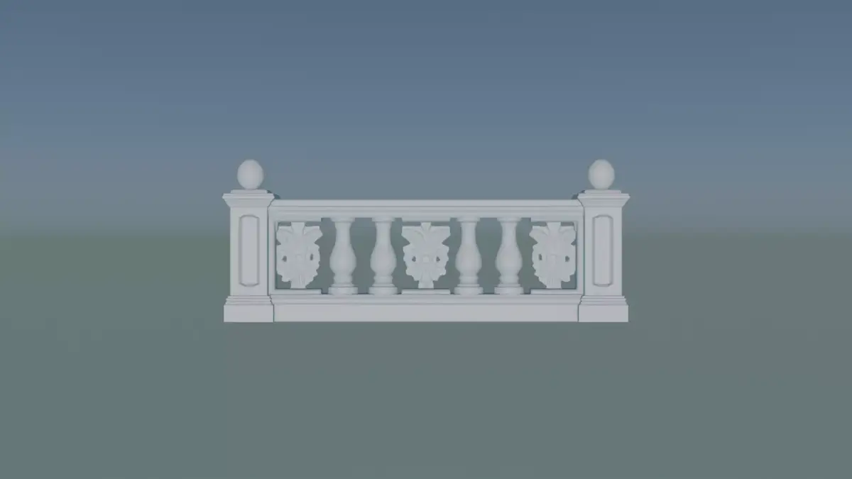 Classic Renaissance Cement Balustrade 3D print model