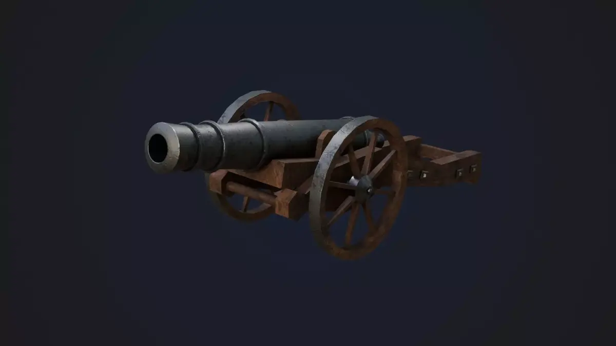 Cannon Low-poly 3D model 20
