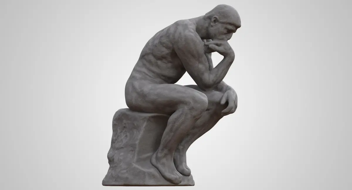 The Thinker Stone Statue 3D model