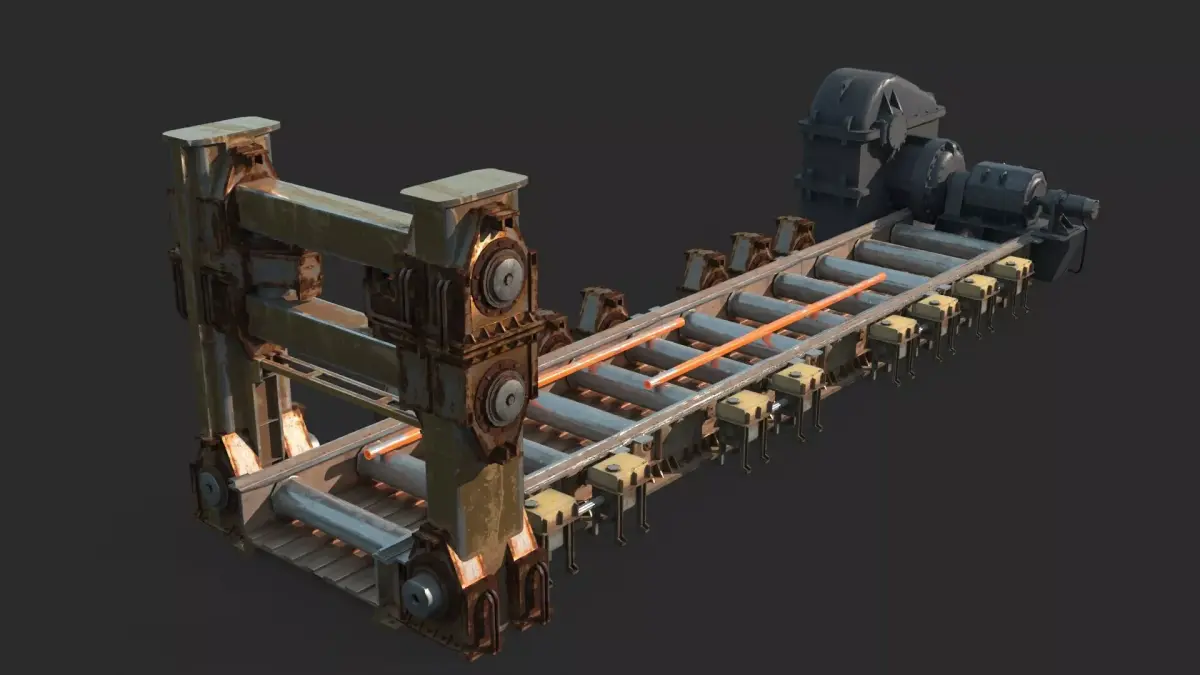 Steel pipe conveyor belt for steel plant equipment 3D model