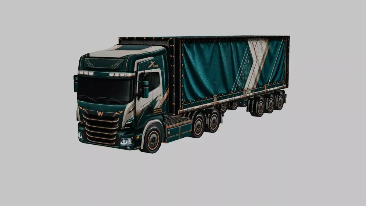 Cargo Semi Truck 3D Model 06 Low-poly 3D model