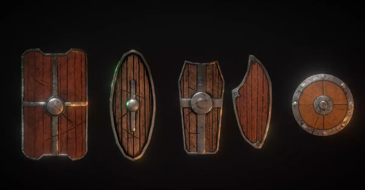 Low poly Shield package Low-poly 3D model