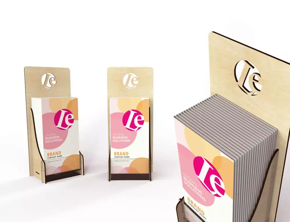 wooden display for handbills leaflets  Free 3D model