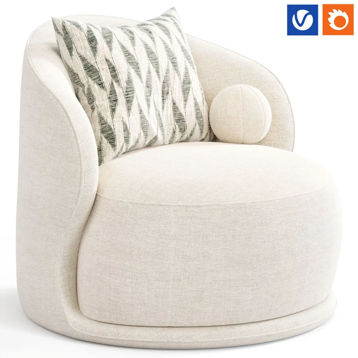 Teddy Accent Armchair By Wilko Free low-poly 3D model