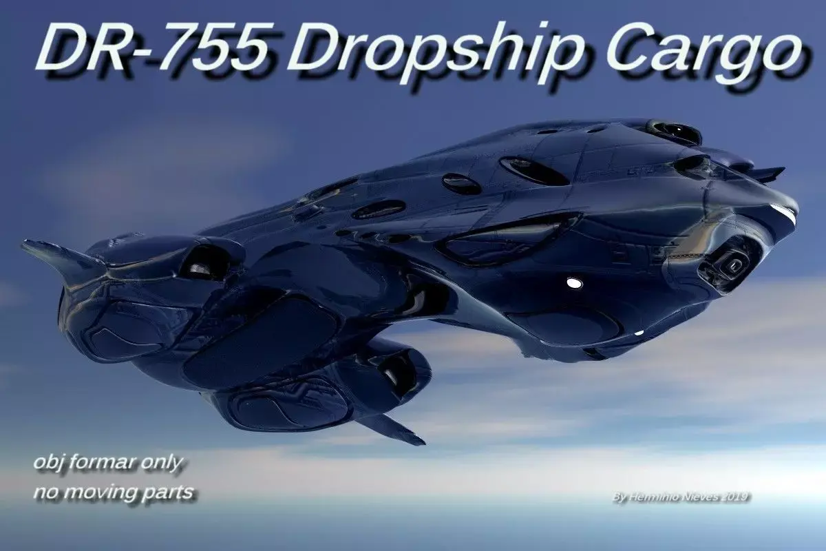 DR-755 Dropship Cargo Spaceship 3D model