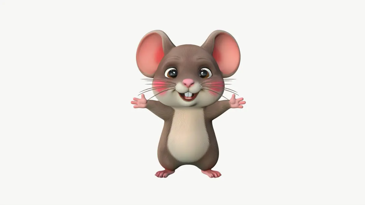 Realistic Cute 3D Mouse Character 3D model