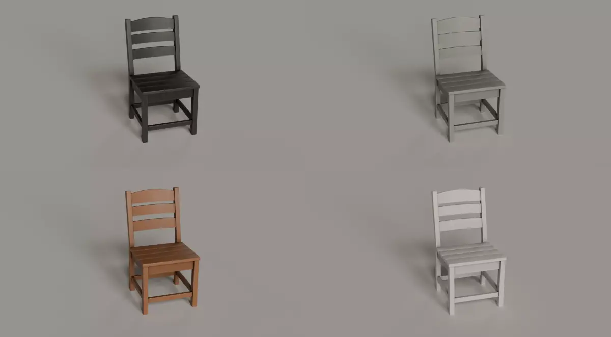 Lakeside Dining Chair - 4 COLORS Low-poly 3D model
