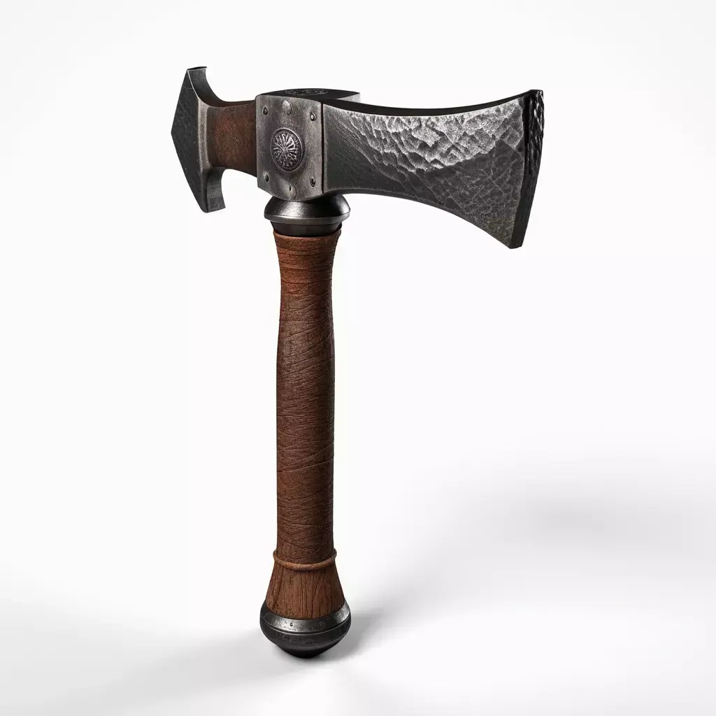 Fantasy Forged Battle Axe 3D model