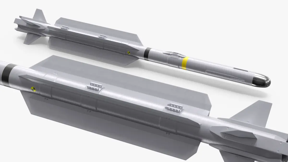 Short Range Infrared Guided Air to Air Missile Gray 3D model