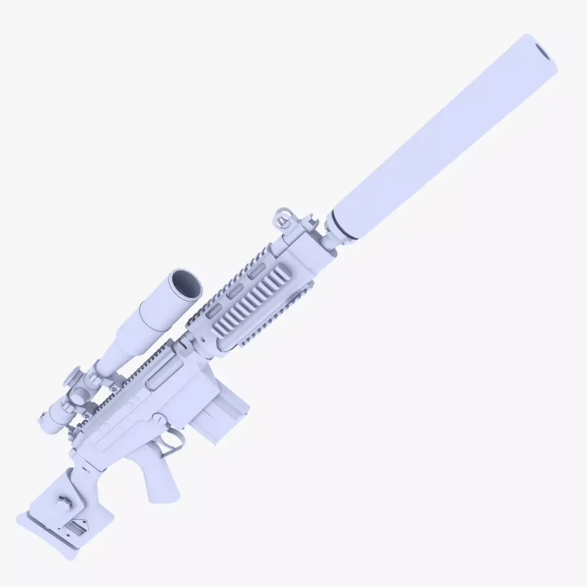 HK PSG1 Sniper Rifle Low-poly 3D model