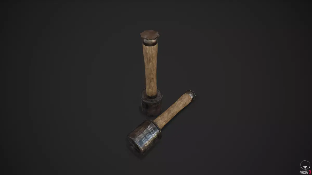 German Hand Grenade - Stielhandgranate 15 mit Brennzunder 15 Low-poly 3D model