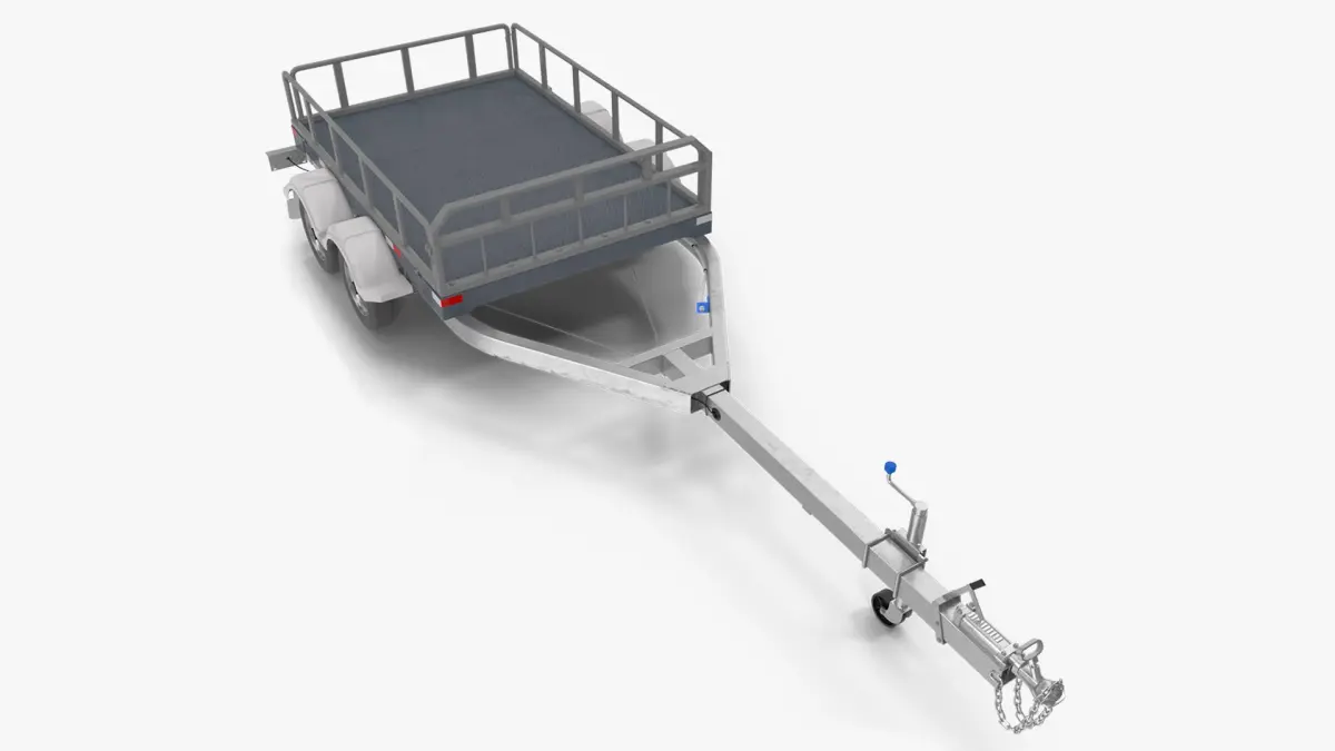 Utility Trailer with Railings 3D model