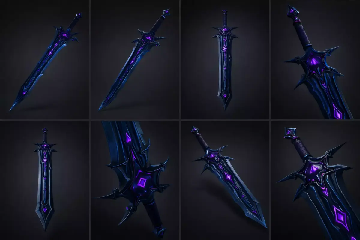 Dark Void Fantasy Sword Low-poly 3D model